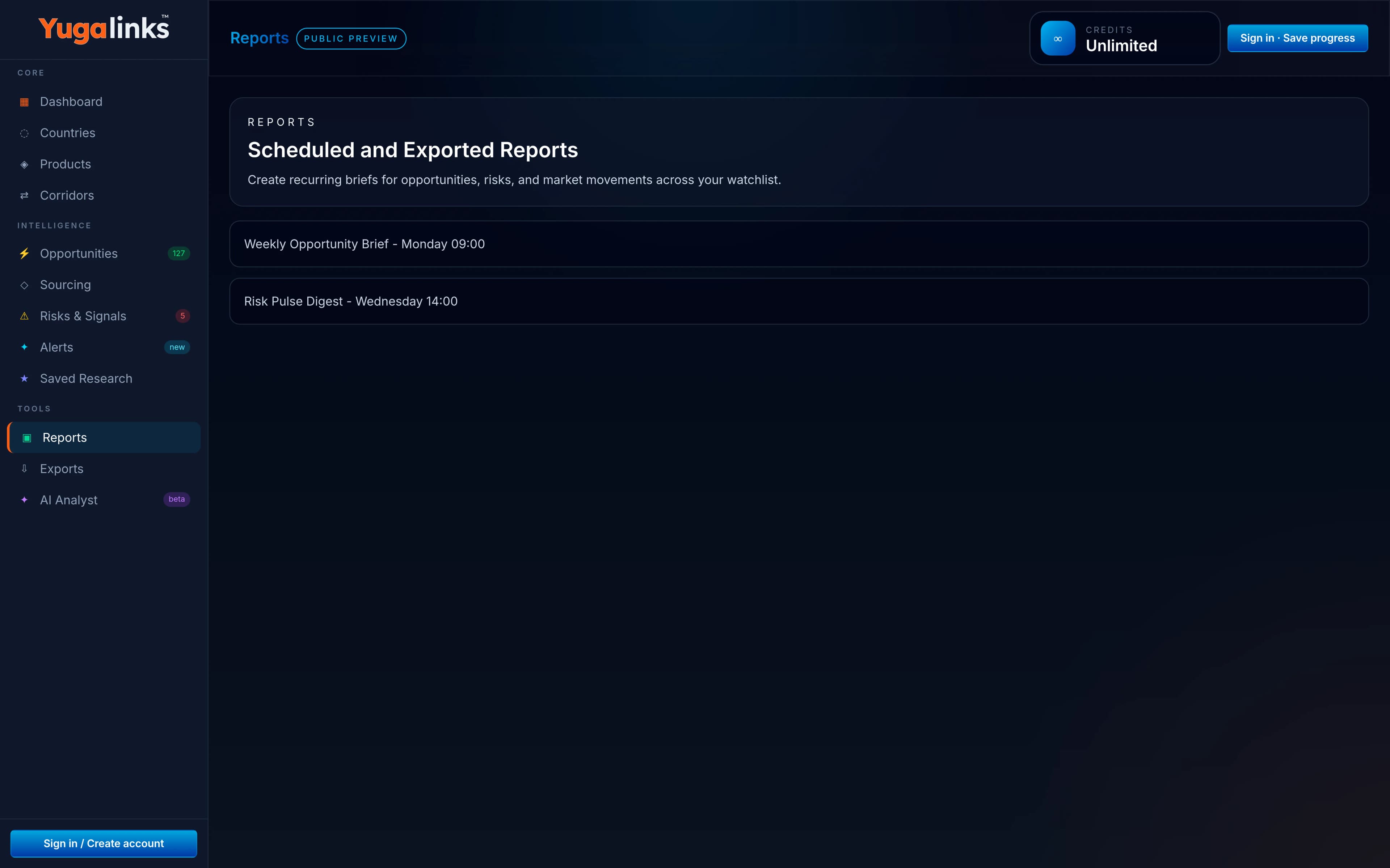 Consultants & Analysts research interface